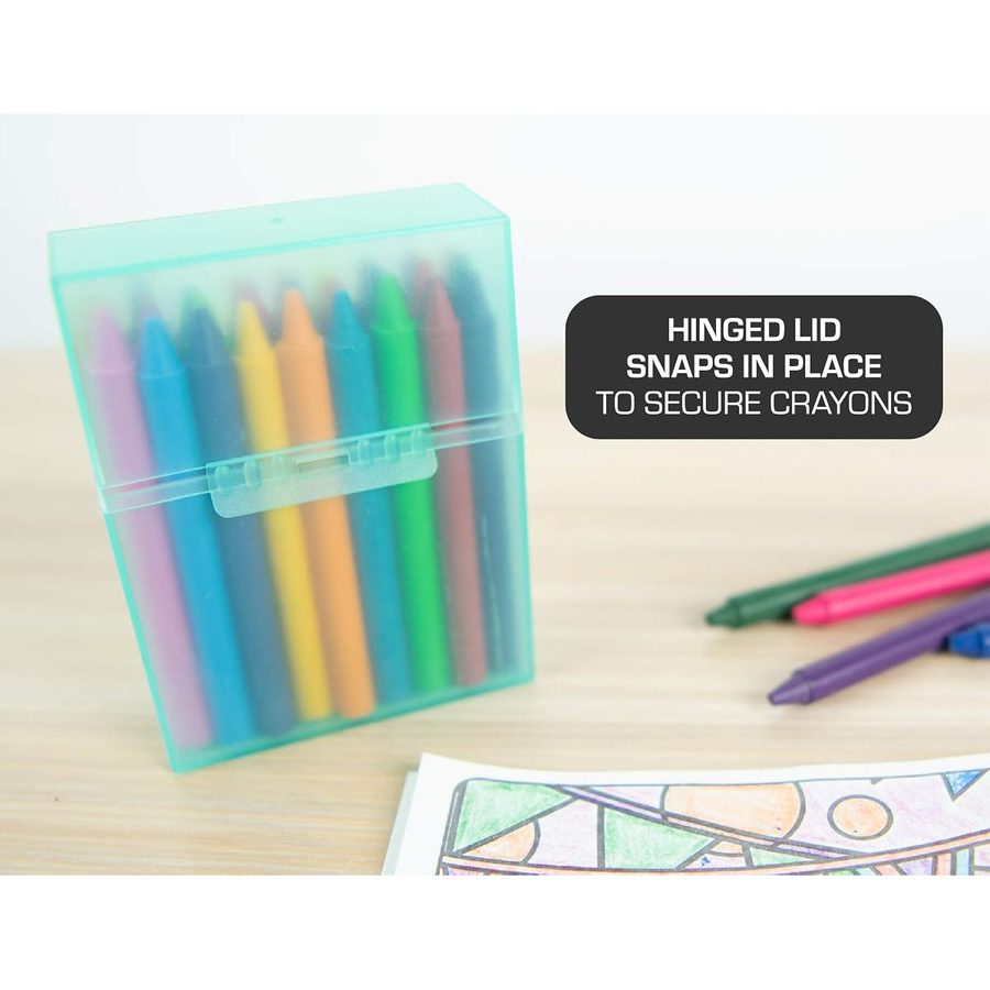 It's Academic Crayon Box with Hinged Lid, 16-Pack, angle 3