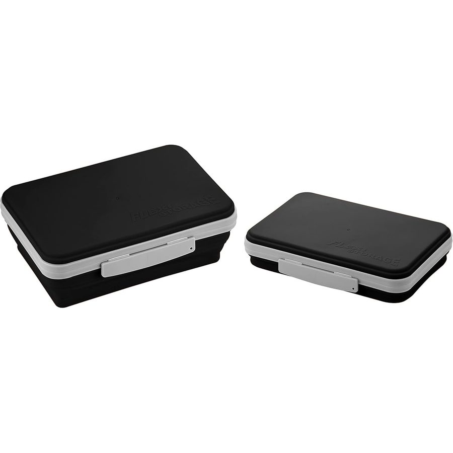 It's Academic Flexi Storage Box with Lid, Black, angle 2