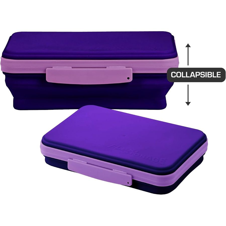 It's Academic Flexi Storage Box, Folding and Adjustable, Purple, angle 2