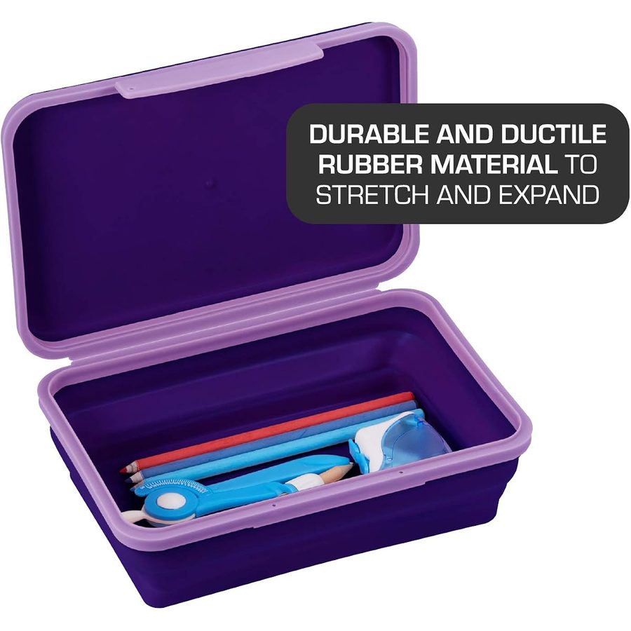 It's Academic Flexi Storage Box, Folding and Adjustable, Purple, angle 4