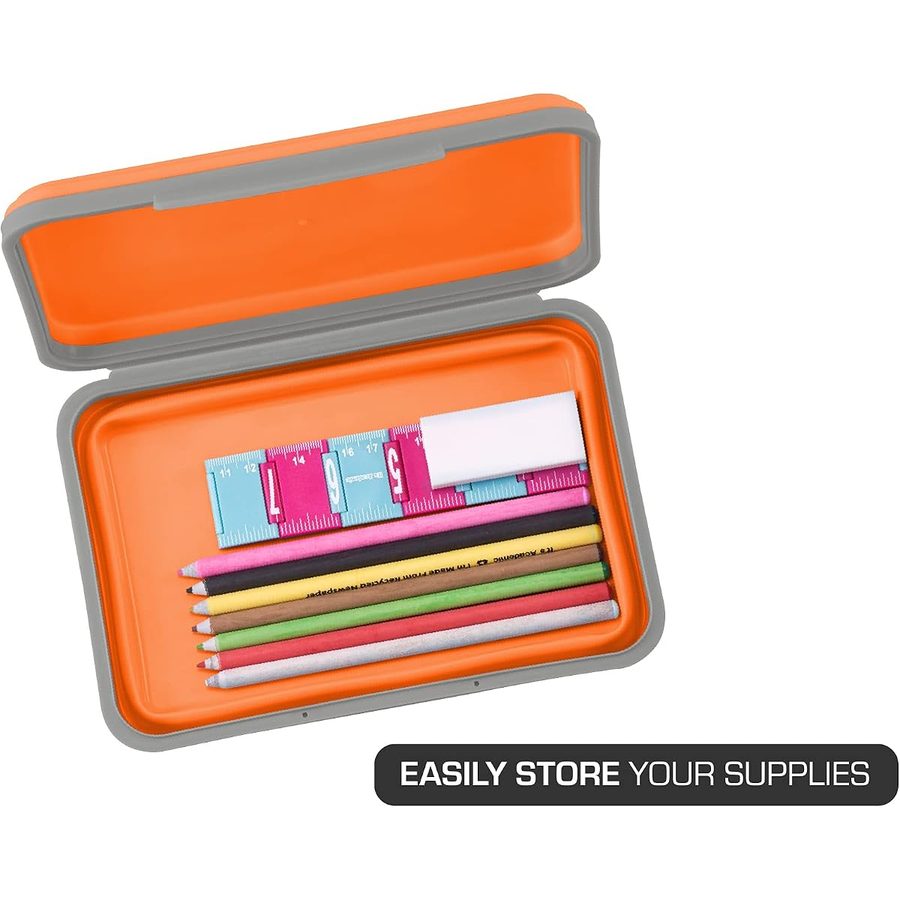 It's Academic Flexi Storage Box with Lid, Orange, angle 4