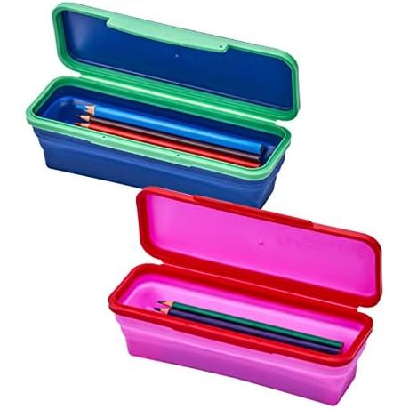 It's Academic Flexi Storage Box with Lid, Pink and Blue, 2-Pack