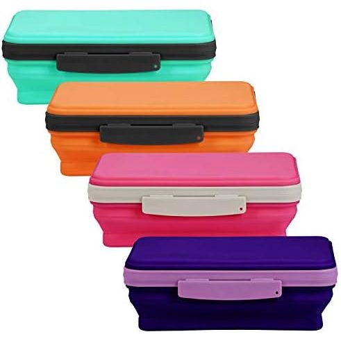 It's Academic Flexi Storage Boxes with Lids, Assorted 4-Pack