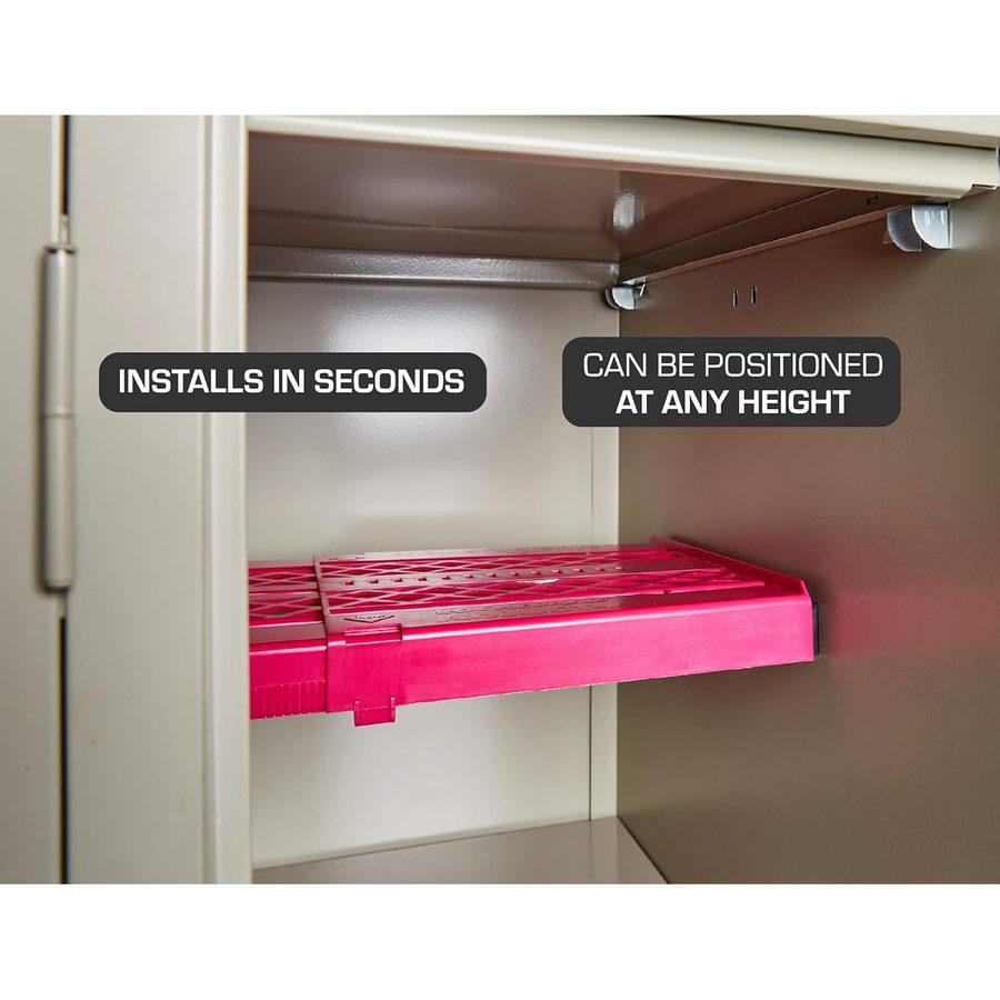 It's Academic LockerMate Adjust-A-Shelf Locker Shelf, Pink, angle 3