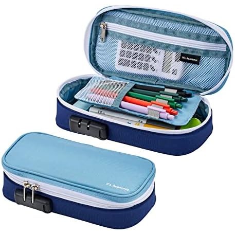 It's Academic Locking Pencil Case, Blue