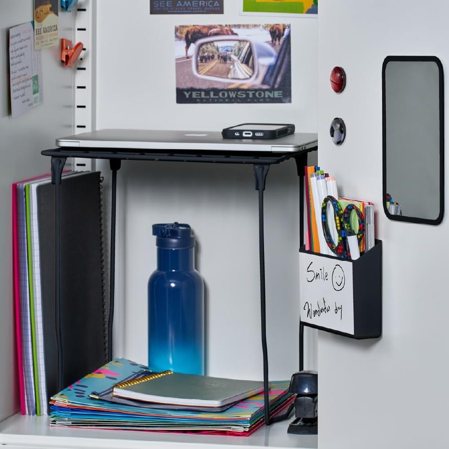 LockerMate by Bostitch 4-Piece Locker Kit with Stac-A-Shelf, Charcoal, angle 2