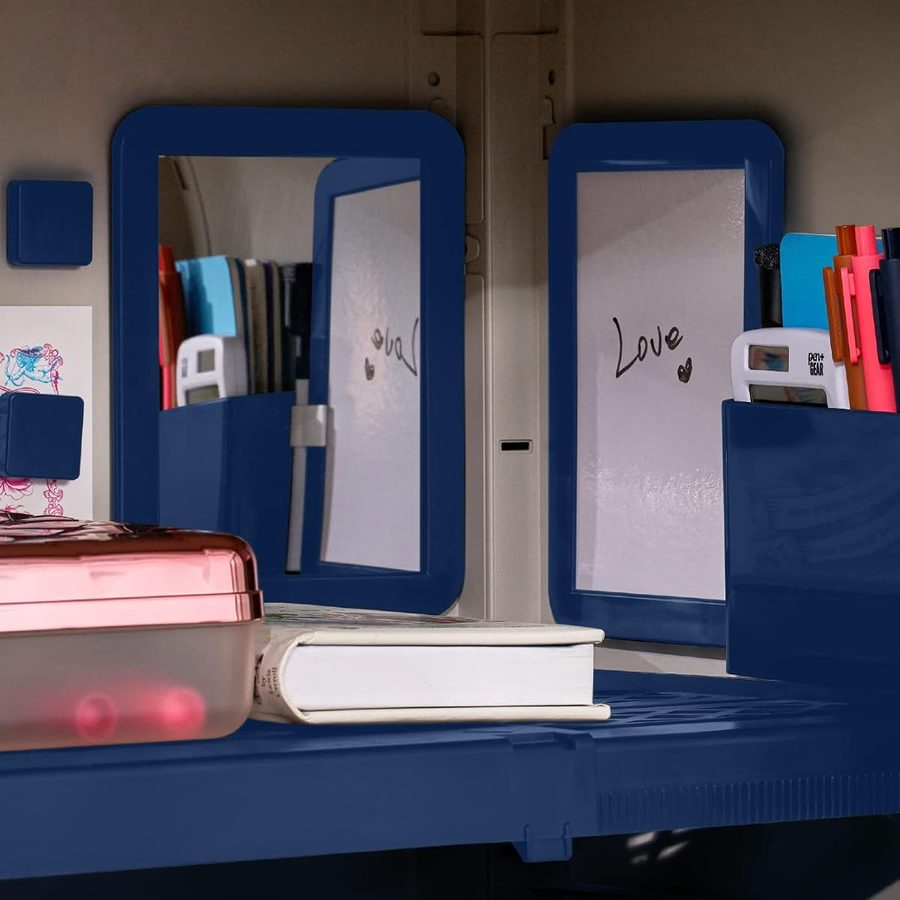 LockerMate 6-Piece Magnetic Locker Organizer Kit, Navy, angle 2
