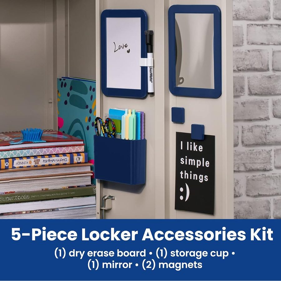 LockerMate 6-Piece Magnetic Locker Organizer Kit, Navy, angle 4