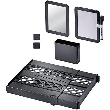 LockerMate Adjust-A-Shelf 6-Piece Locker Accessories Set, Black