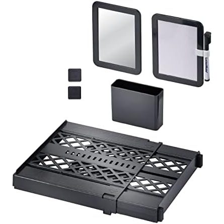 LockerMate Adjust-A-Shelf 6-Piece Locker Accessories Set, Black