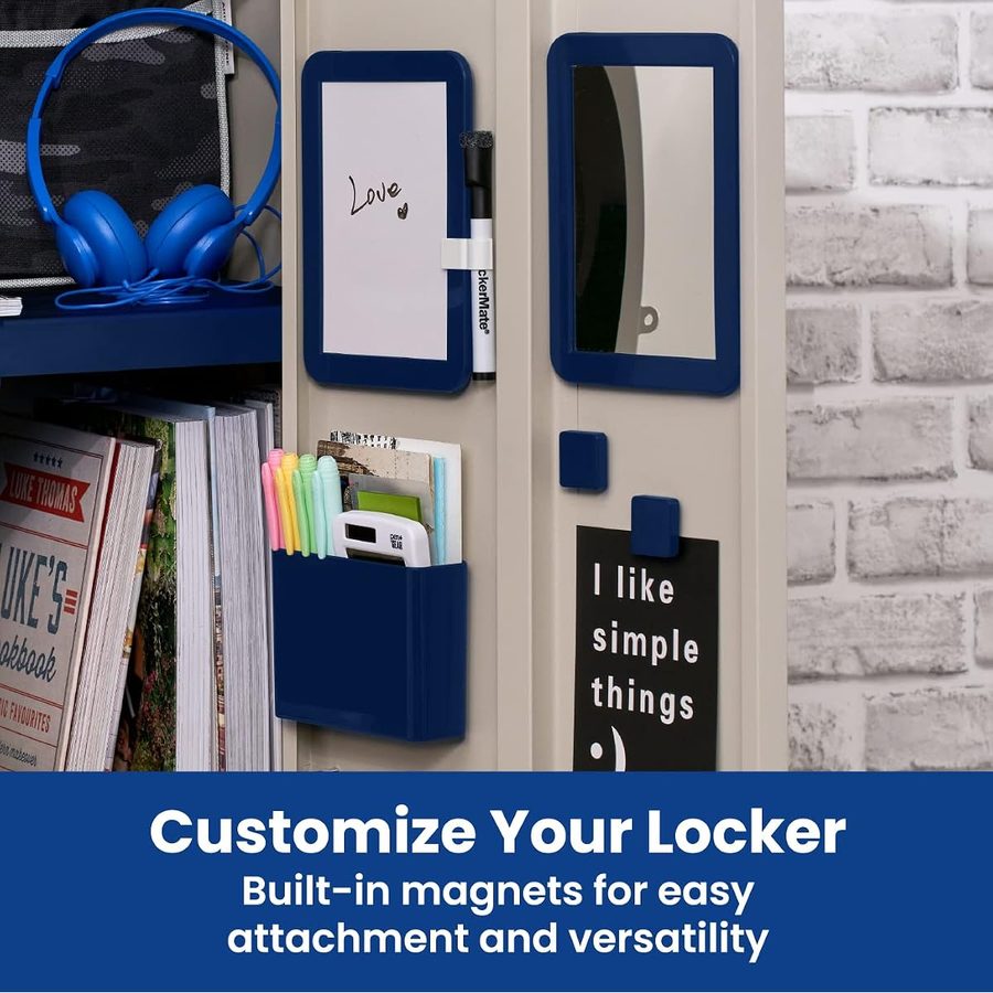 LockerMate Adjust-A-Shelf 6-Piece Locker Accessories Set, Navy, angle 5