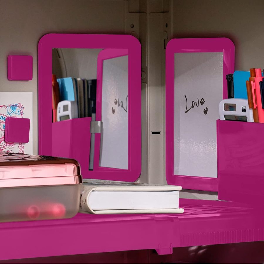 LockerMate Adjust-A-Shelf 6-Piece Locker Accessories Set, Pink, angle 2