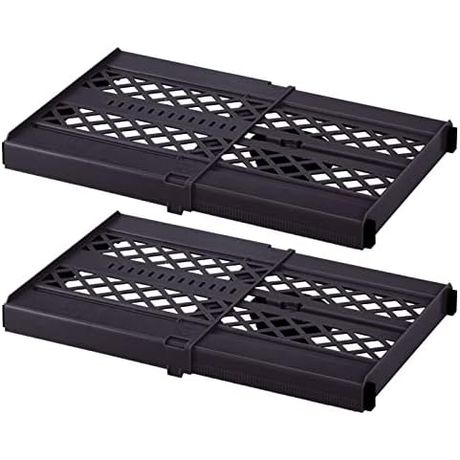 LockerMate Adjust-A-Shelf Locker Shelf, Black, 2-Pack