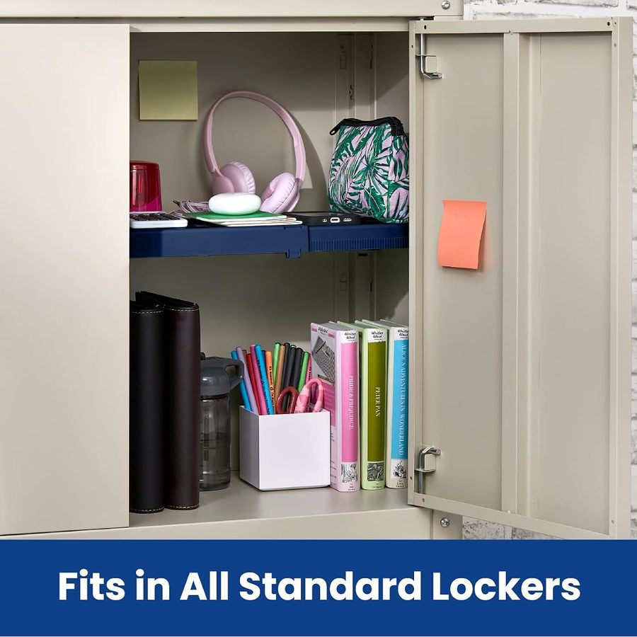 LockerMate Adjust-A-Shelf Locker Shelf, Navy Blue, 2-Pack, angle 5