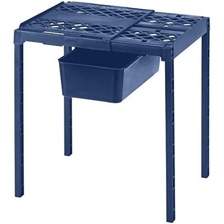 LockerMate Adjust-A-Shelf Locker Shelf with Storage Drawer, Blue