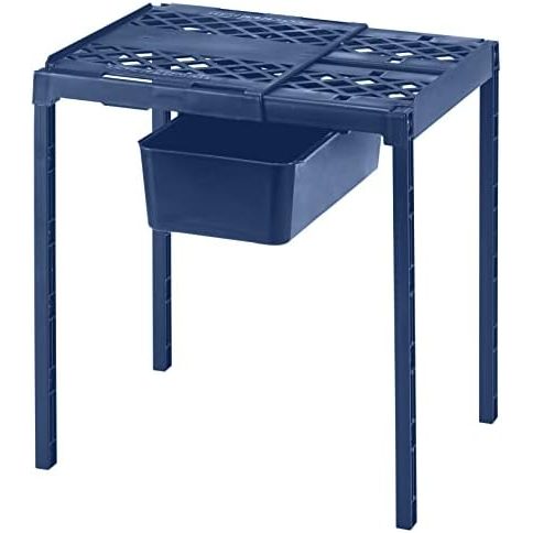 LockerMate Adjust-A-Shelf Locker Shelf with Storage Drawer, Blue