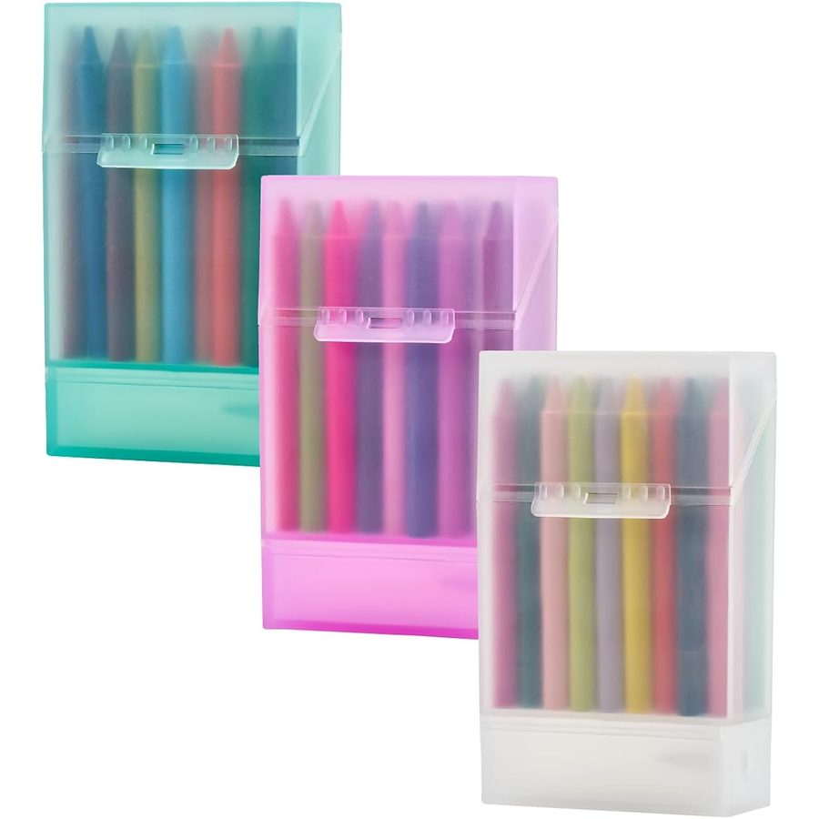 LockerMate Crayon Box with Sharpener, Holds 24 Crayons, Single, angle 2