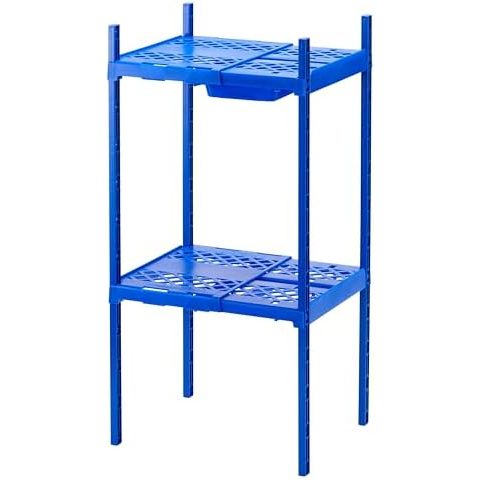 LockerMate Double Locker Shelf, Adjustable Width and Height, Blue
