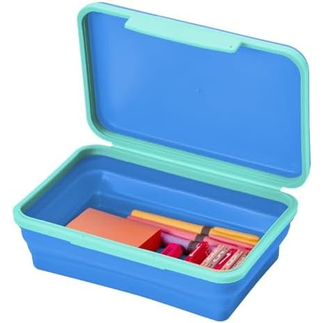LockerMate by Bostitch Flexi Storage Box with Lid, Blue