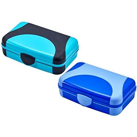 LockerMate by Bostitch Hard Pencil Case, Blue and Turquoise, 2-Pack