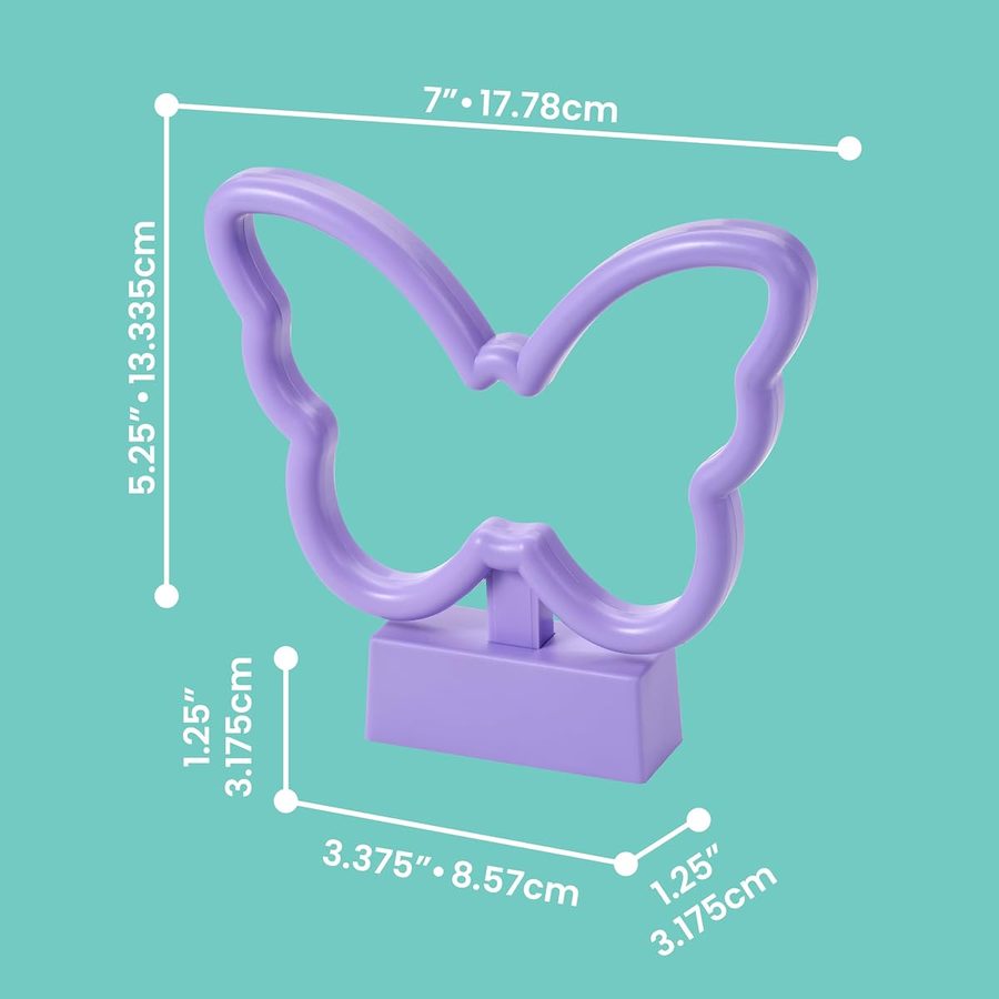 LockerMate by Bostitch Magnetic Butterfly Neon LED Light, angle 5